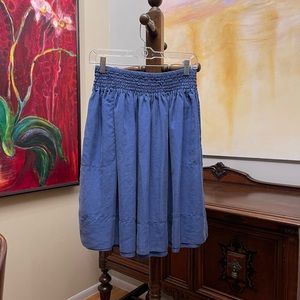 Periwinkle Flowing silk skirt with elastic waist and pockets EUC.